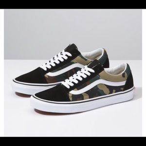 Old Skool Black and Camo Vans